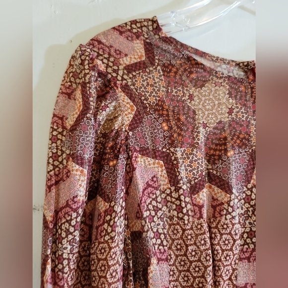 Johnny Was Jade Donovan Midi Dress XS Geometric Patchwork Print - Picture 4 of 10